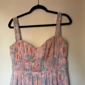 Lulus Exceptional Sweetness Peach Floral Off-the-Shoulder Maxi Dress